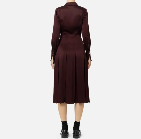 Elisabetta Franchi Abiti Midi | Abiti^Abito chemisier in crêpe con tasche RougeNoir