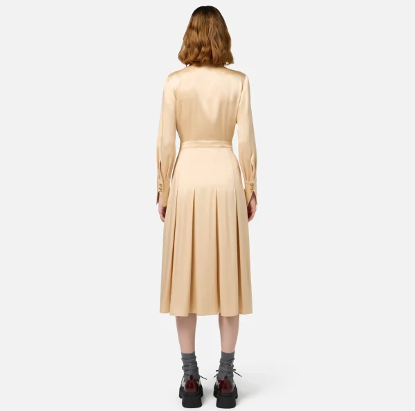 Elisabetta Franchi Abiti Midi | Abiti^Abito chemisier in crêpe con tasche Crema