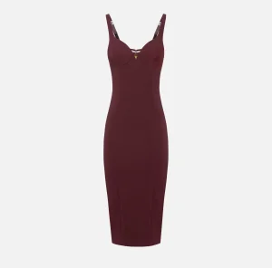 Elisabetta Franchi Abiti Midi | Abiti Tubino^Abito midi in crêpe stretch taglio coppe RougeNoir