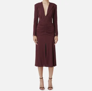 Elisabetta Franchi Abiti Midi | Abiti^Abito midi in jersey con cappuccio RougeNoir