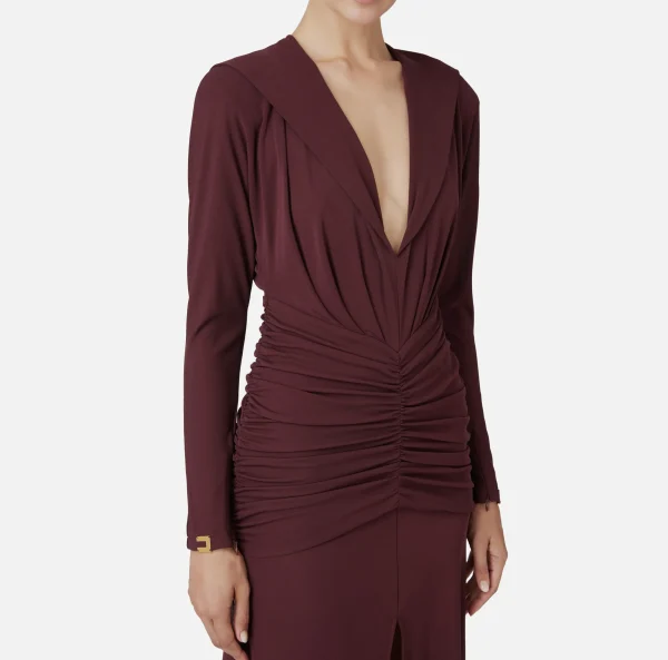 Elisabetta Franchi Abiti Midi | Abiti^Abito midi in jersey con cappuccio RougeNoir