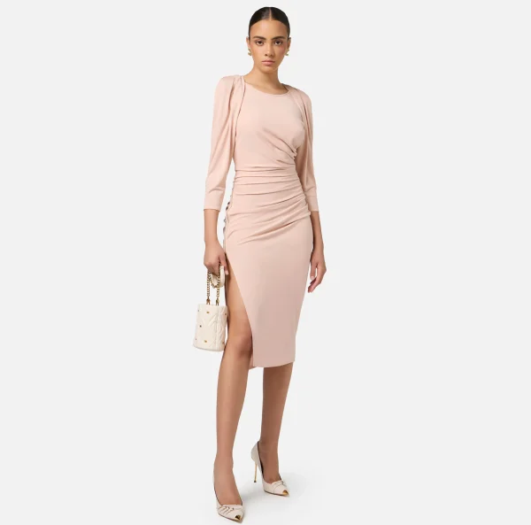 Elisabetta Franchi Abiti Midi | Abiti^Abito midi in jersey con zip sul fianco Carne