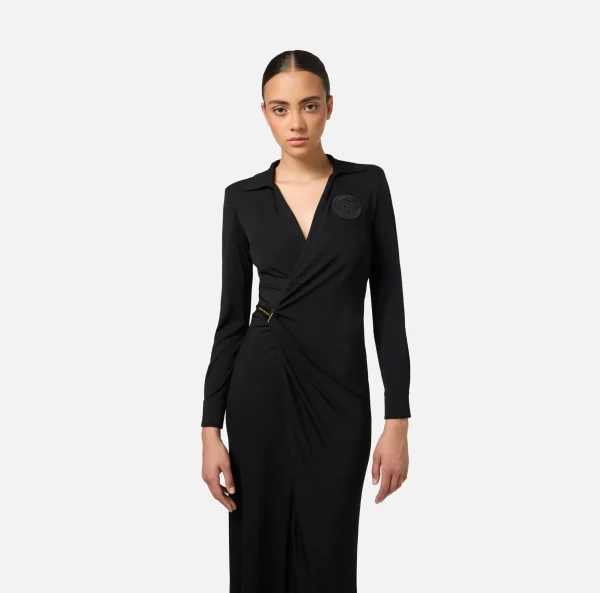 Elisabetta Franchi Abiti Midi | Abiti^Abito midi in jersey con nodo laterale Nero