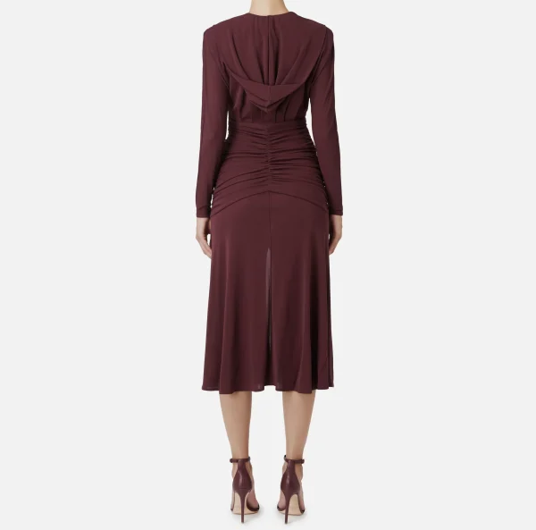 Elisabetta Franchi Abiti Midi | Abiti^Abito midi in jersey con cappuccio RougeNoir