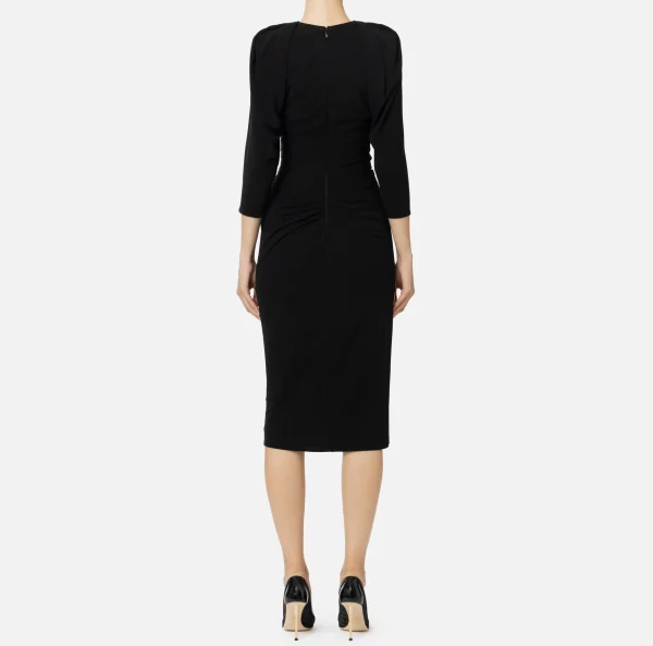 Elisabetta Franchi Abiti Midi | Abiti^Abito midi in jersey con zip sul fianco Nero