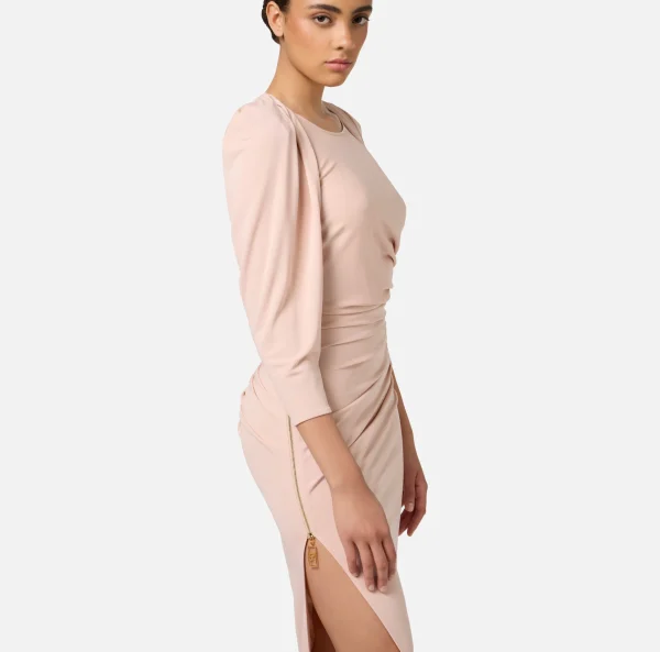 Elisabetta Franchi Abiti Midi | Abiti^Abito midi in jersey con zip sul fianco Carne