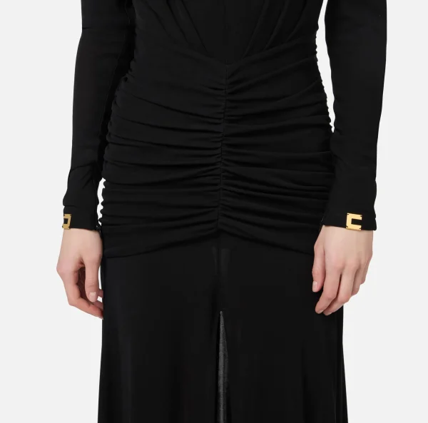 Elisabetta Franchi Abiti Midi | Abiti^Abito midi in jersey con cappuccio Nero