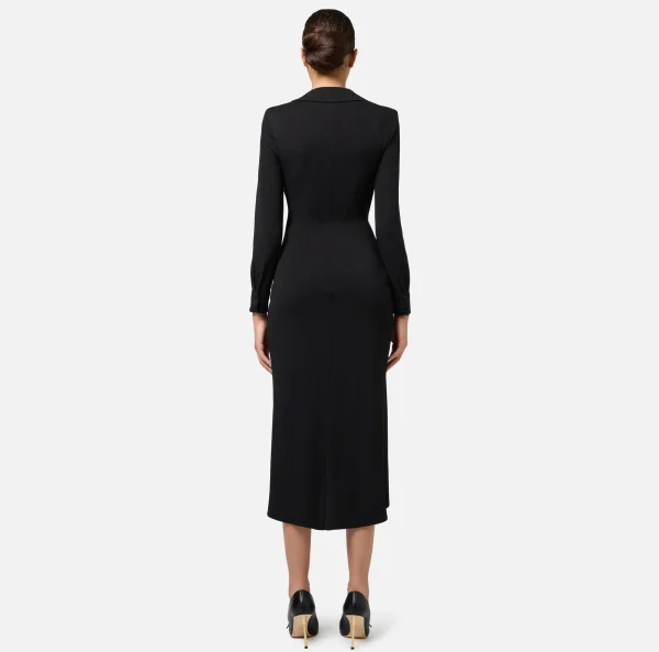 Elisabetta Franchi Abiti Midi | Abiti^Abito midi in jersey con nodo laterale Nero