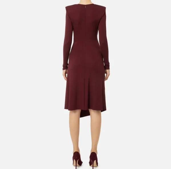 Elisabetta Franchi Abiti Midi | Abiti^Abito midi in jersey drappeggiato con collana RougeNoir
