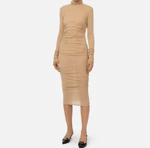 Elisabetta Franchi Abiti Midi | Abiti^Abito midi in jersey e lana con logo Cappuccino