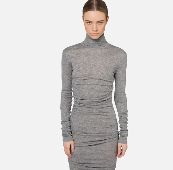 Elisabetta Franchi Abiti Midi | Abiti^Abito midi in jersey e lana con logo SteelMelange