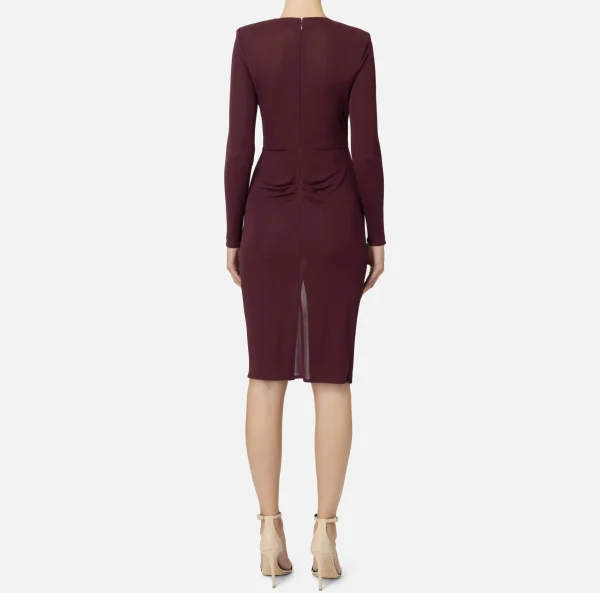 Elisabetta Franchi Abiti Midi | Abiti^Abito midi in jersey lucido con drappeggio RougeNoir