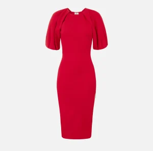 Elisabetta Franchi Abiti Midi | Abiti In Maglia^Abito midi in viscosa con dettaglio zip RedPassion