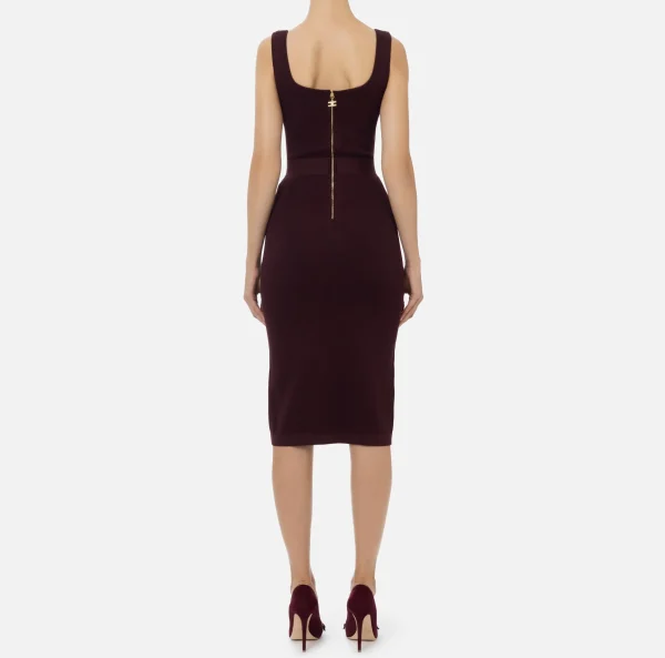 Elisabetta Franchi Abiti Midi | Abiti In Maglia^Abito midi in viscosa con catena RougeNoir