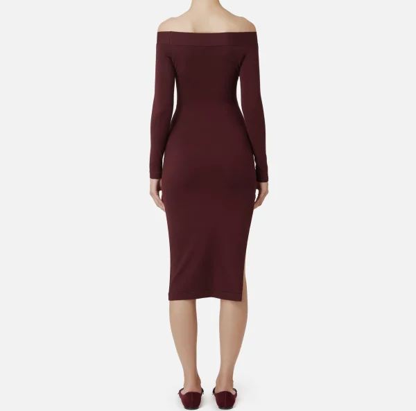 Elisabetta Franchi Abiti Midi | Abiti In Maglia^Abito midi in viscosa con bottoni sullo spacco RougeNoir
