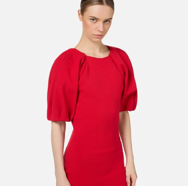 Elisabetta Franchi Abiti Midi | Abiti In Maglia^Abito midi in viscosa con dettaglio zip RedPassion
