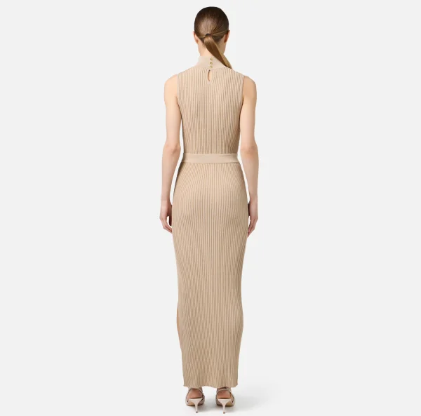 Elisabetta Franchi Abiti In Maglia | Abiti^Abito midi in viscosa e lurex a costine Corda