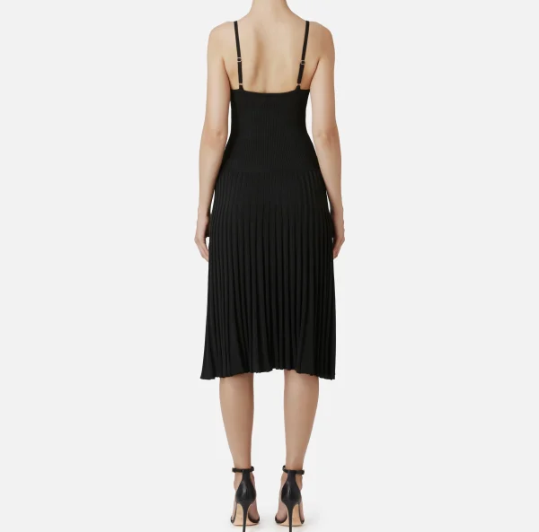 Elisabetta Franchi Abiti Midi | Abiti In Maglia^Abito midi in viscosa effetto plissé Nero