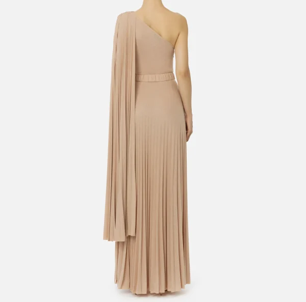 Elisabetta Franchi Abiti Red Carpet | Red Carpet^Abito monospalla red carpet in jersey lurex plissettato Carne