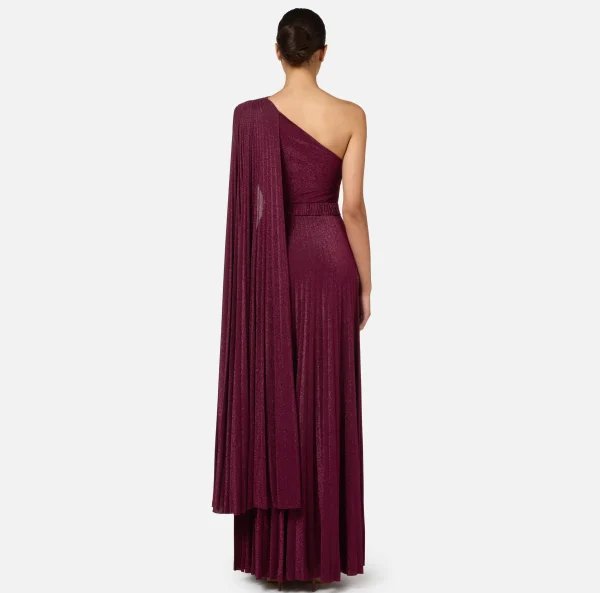 Elisabetta Franchi Abiti Red Carpet | Red Carpet^Abito monospalla red carpet in jersey lurex plissettato RougeNoir