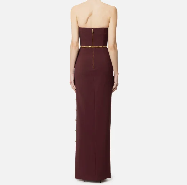 Elisabetta Franchi Abiti Red Carpet | Red Carpet^Abito red carpet in crêpe con scollo bustier RougeNoir