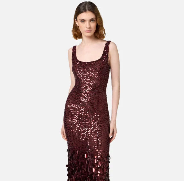 Elisabetta Franchi Abiti Red Carpet | Red Carpet^Abito red carpet in georgette ricamata con paillettes RougeNoir