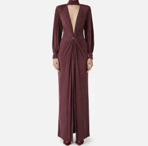 Elisabetta Franchi Abiti Red Carpet | Red Carpet^Abito red carpet in jersey cupro con nodo RougeNoir