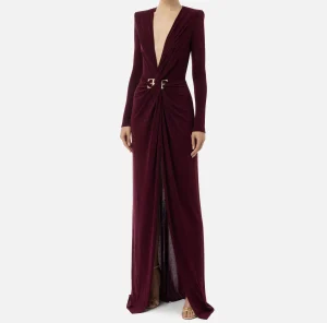 Elisabetta Franchi Abiti | Abiti Red Carpet^Abito red carpet in jersey lurex con nodo e accessorio logo RougeNoir
