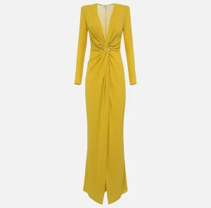Elisabetta Franchi Abiti | Abiti Red Carpet^Abito red carpet in jersey lurex con nodo e accessorio logo Mimosa