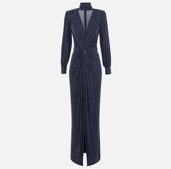 Elisabetta Franchi Abiti Red Carpet | Red Carpet^Abito red carpet in jersey cupro con nodo Navy