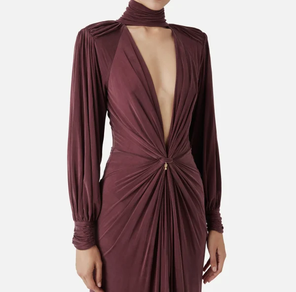 Elisabetta Franchi Abiti Red Carpet | Red Carpet^Abito red carpet in jersey cupro con nodo RougeNoir