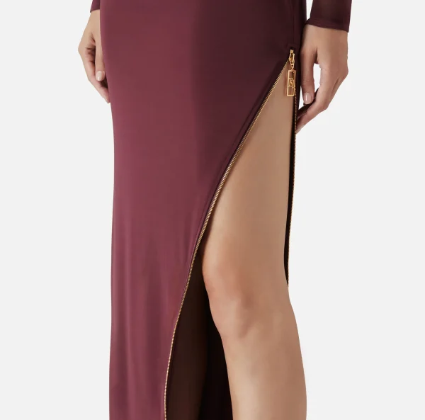 Elisabetta Franchi Abiti Red Carpet | Red Carpet^Abito red carpet in jersey con zip sul fianco RougeNoir