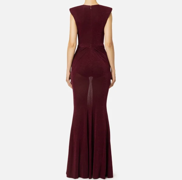 Elisabetta Franchi Abiti Red Carpet | Red Carpet^Abito red carpet in jersey lurex con reggiseno RougeNoir/Nero