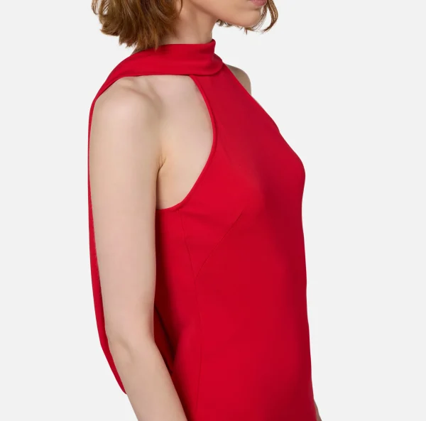 Elisabetta Franchi Abiti Red Carpet | Red Carpet^Abito red carpet in jersey con collana sulla schiena RedPassion