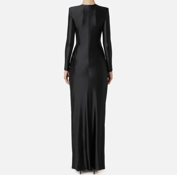 Elisabetta Franchi Abiti Red Carpet | Red Carpet^Abito red carpet in lycra con nodo e accessorio logo Nero