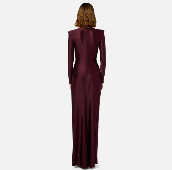 Elisabetta Franchi Abiti Red Carpet | Red Carpet^Abito red carpet in lycra con nodo e accessorio logo RougeNoir