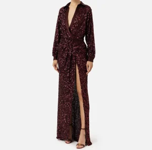 Elisabetta Franchi Abiti Red Carpet | Red Carpet^Abito red carpet in paillettes con inserti in raso RougeNoir