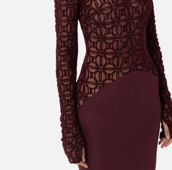 Elisabetta Franchi Abiti Red Carpet | Red Carpet^Abito red carpet in tulle flock ricamato RougeNoir