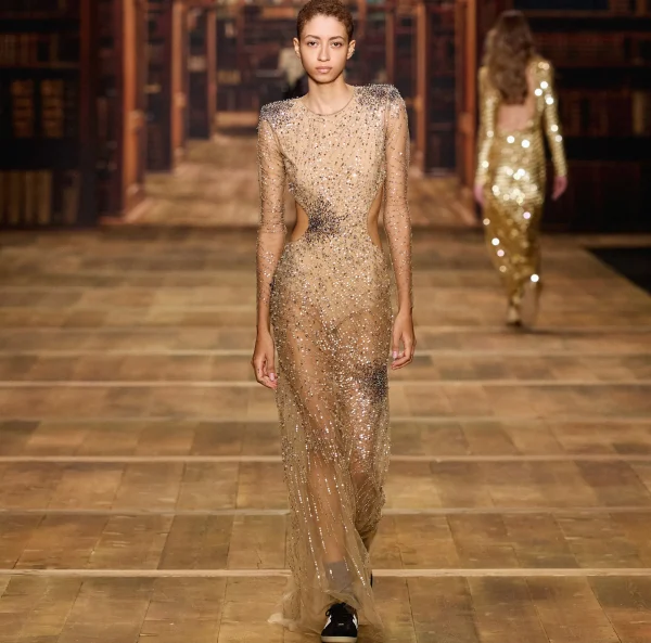Elisabetta Franchi Abiti Red Carpet | Red Carpet^Abito red carpet in tulle stretch ricamato con paillettes fireworks Nero