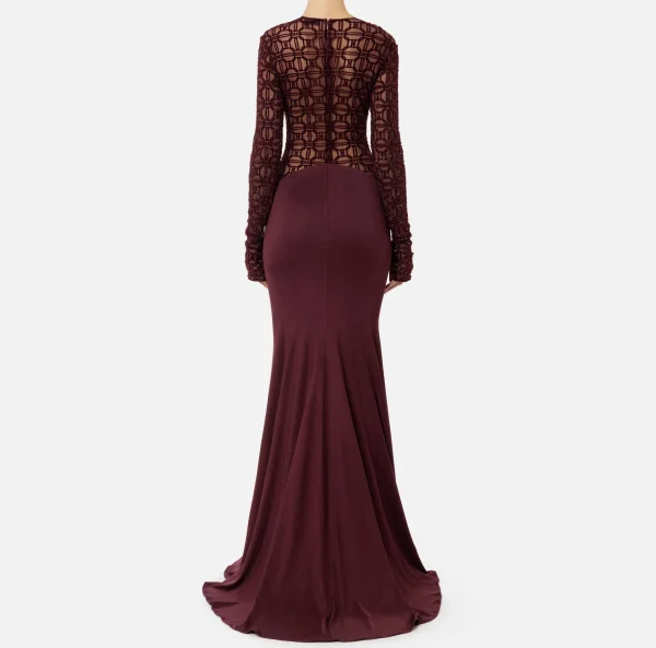 Elisabetta Franchi Abiti Red Carpet | Red Carpet^Abito red carpet in tulle flock ricamato RougeNoir