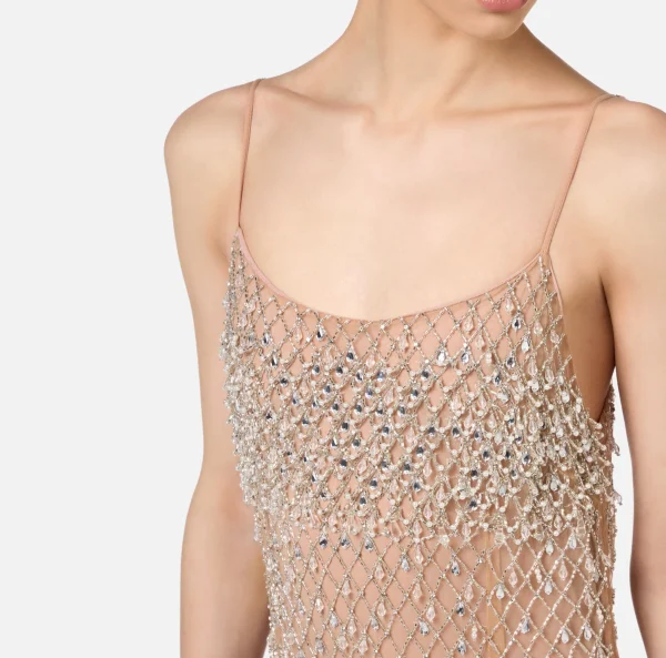 Elisabetta Franchi Abiti Red Carpet | Red Carpet^Abito red carpet in tulle ricamato con paillettes disegno losanga Crystal