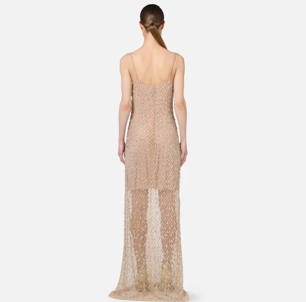 Elisabetta Franchi Abiti Red Carpet | Red Carpet^Abito red carpet in tulle ricamato con paillettes disegno losanga Crystal