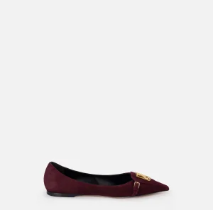 Elisabetta Franchi Sneakers E Scarpe Basse^Ballerina in camoscio con patta scudetto RougeNoir