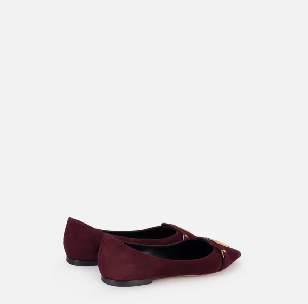 Elisabetta Franchi Sneakers E Scarpe Basse^Ballerina in camoscio con patta scudetto RougeNoir