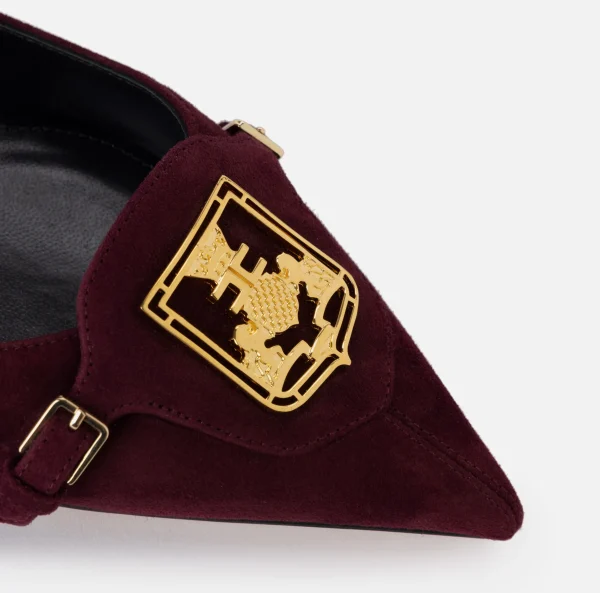 Elisabetta Franchi Sneakers E Scarpe Basse^Ballerina in camoscio con patta scudetto RougeNoir
