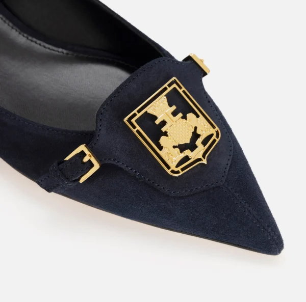 Elisabetta Franchi Sneakers E Scarpe Basse^Ballerina in camoscio con patta scudetto Navy