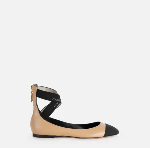 Elisabetta Franchi Sneakers E Scarpe Basse^Ballerina in nappa con elastici jacquard B18