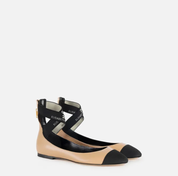 Elisabetta Franchi Sneakers E Scarpe Basse^Ballerina in nappa con elastici jacquard B18