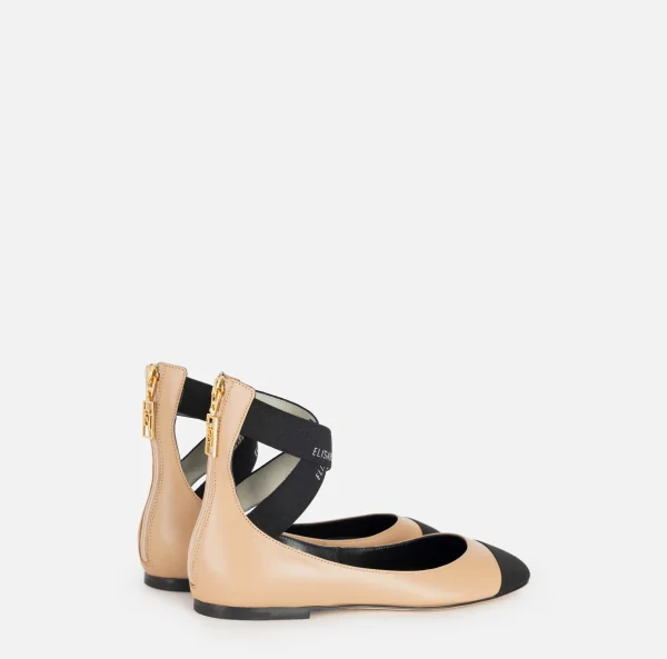 Elisabetta Franchi Sneakers E Scarpe Basse^Ballerina in nappa con elastici jacquard B18