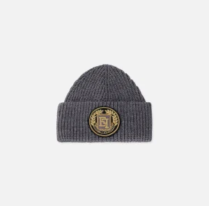 Elisabetta Franchi Cappelli E Guanti^Beanie in lana con patch logo SteelMelange